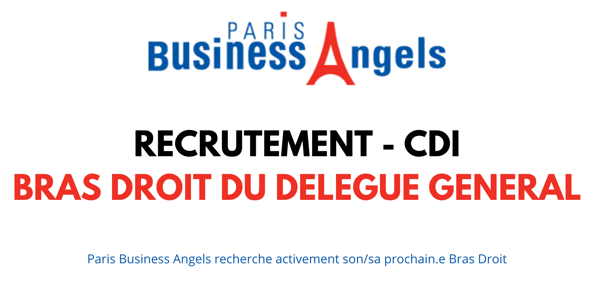 Paris Business Angels recrute son bras droit du Délégué Général