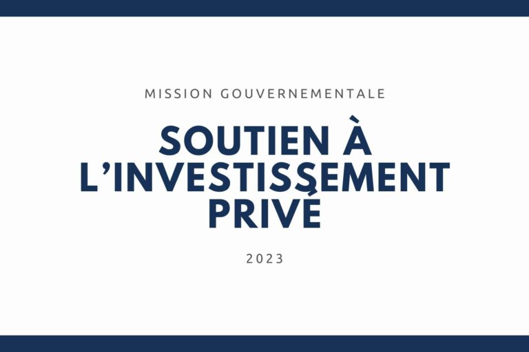 Mission Gouvernementale en soutien à l’investissement privé