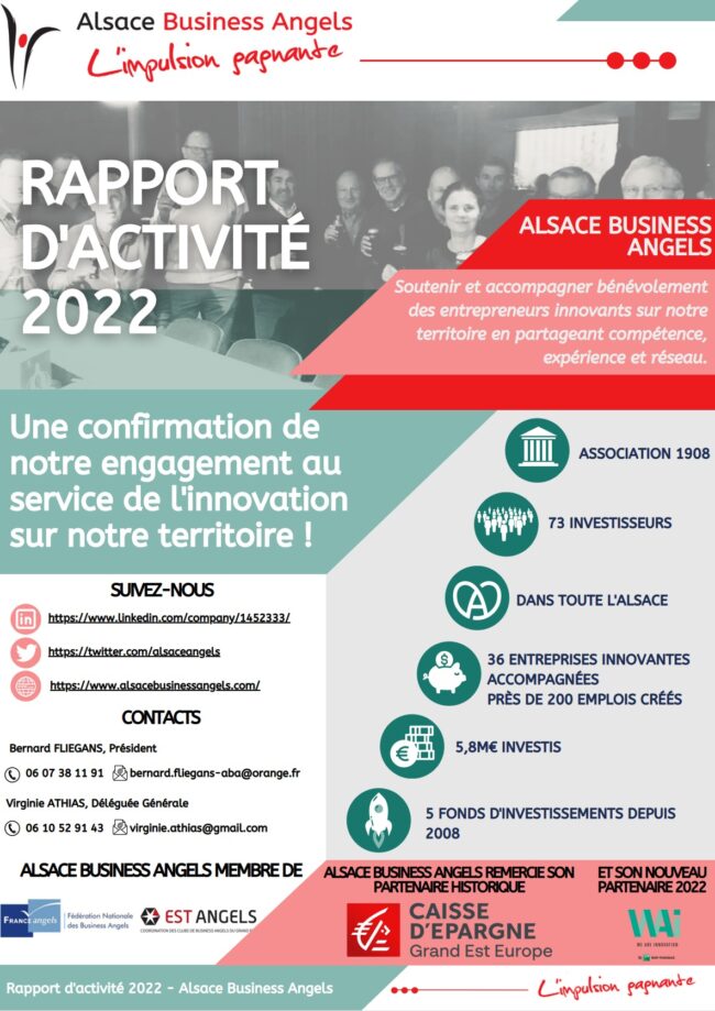 Bilan 2022 d'Alsace Business Angels