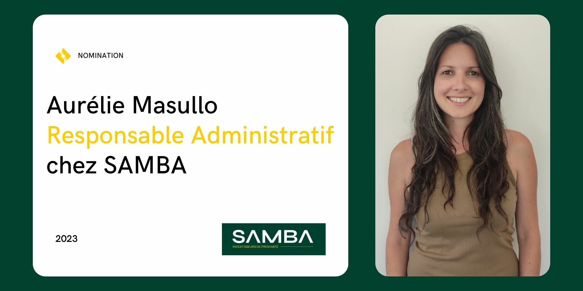 Nouvelle responsable Administratif chez SAMBA Nouvelle responsable Administratif chez SAMBA