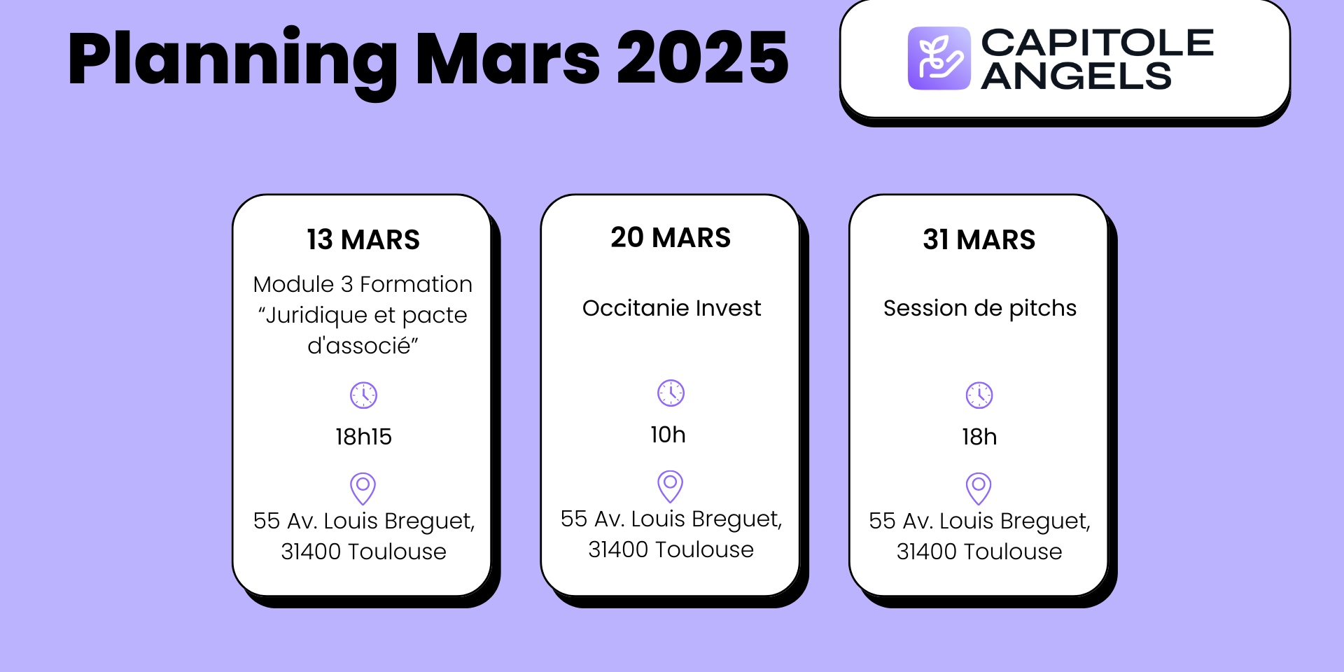 Capitole Angels et ses événements en mars 2025 Capitole Angels et ses événements en mars 2025