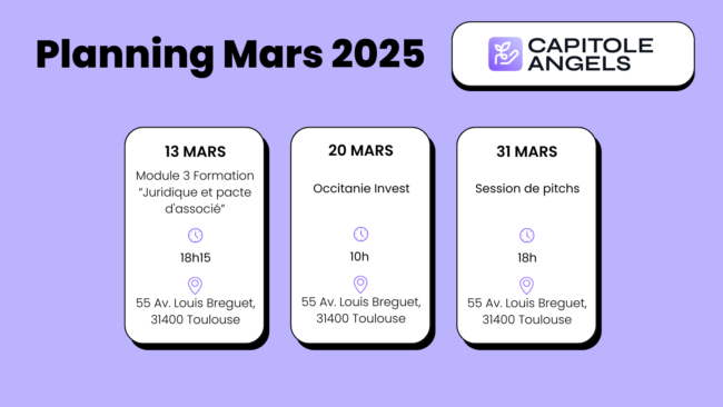 Capitole Angels et ses événements en mars 2025