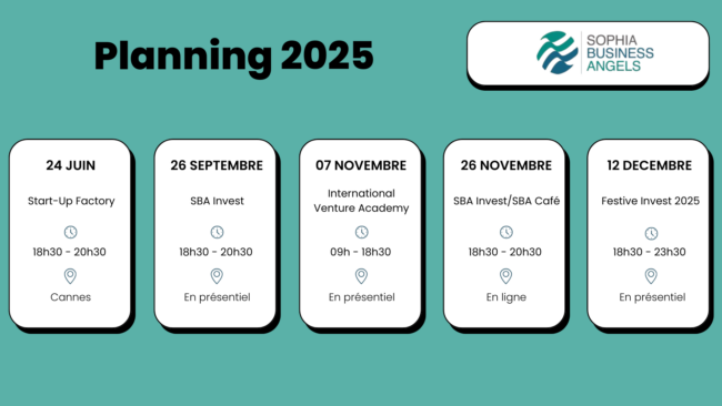 Les événements 2025 de Sophia Business Angels