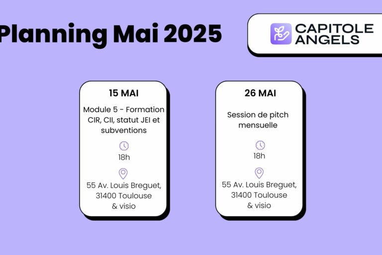 Agenda Mai 2025 – Capitole Angels Agenda Mai 2025 - Capitole Angels