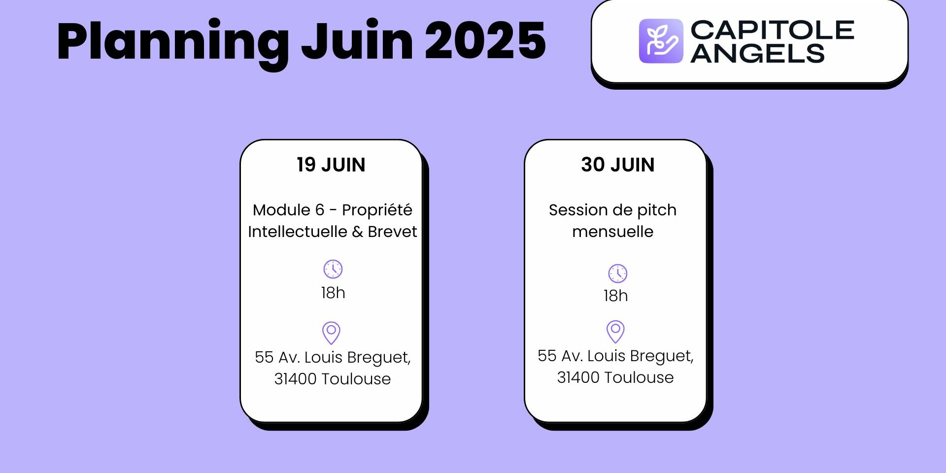 Planning Juin 2025 de Capitole Angels Planning Juin 2025 de Capitole Angels